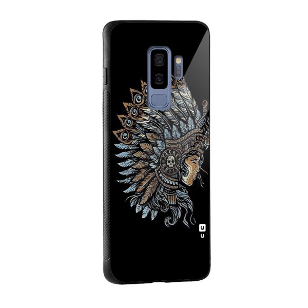 Tribal Design Glass Back Case for Galaxy S9 Plus