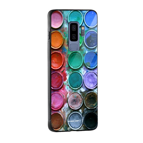 Water Paint Box Glass Back Case for Galaxy S9 Plus