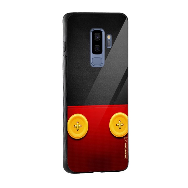 Yellow Button Glass Back Case for Galaxy S9 Plus