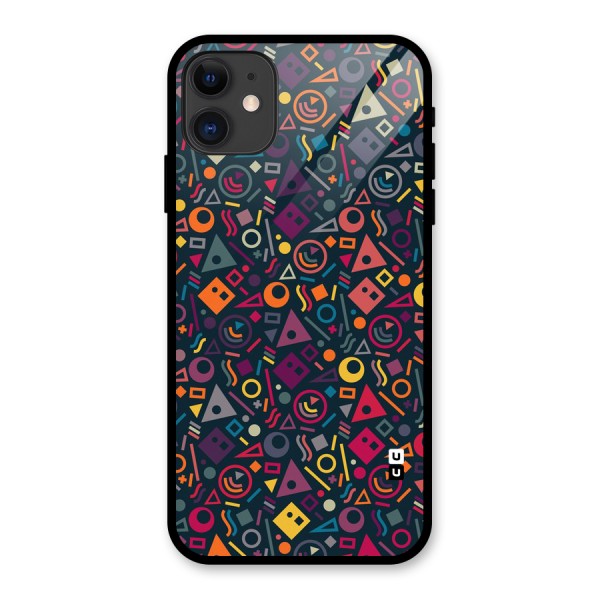 Abstract Figures Glass Back Case for iPhone 11