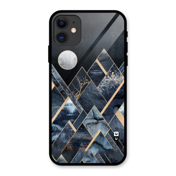 Abstract Scenic Design Glass Back Case for iPhone 11