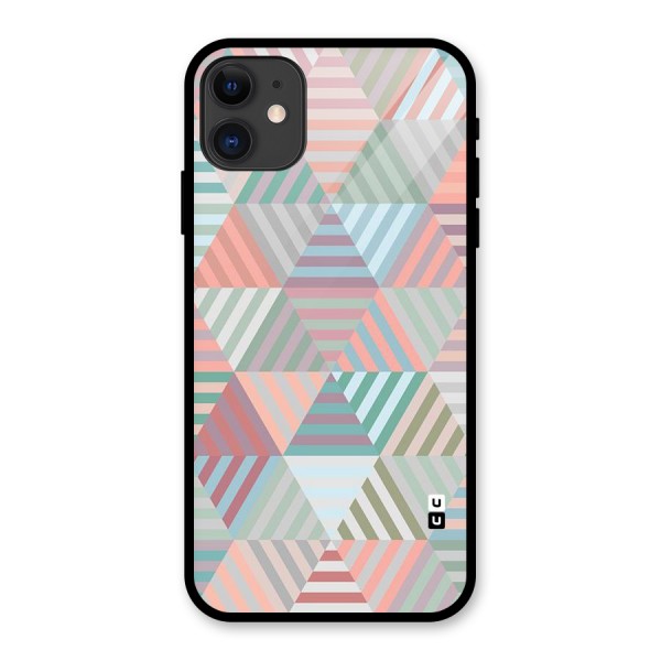 Abstract Triangle Lines Glass Back Case for iPhone 11