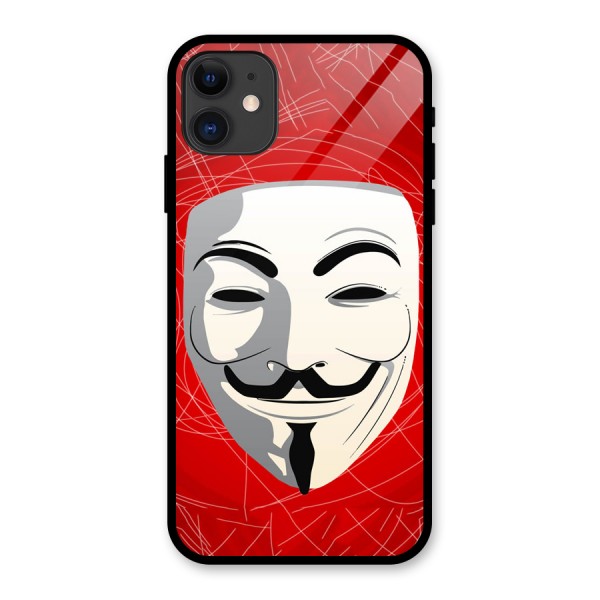 Anonymous Mask Abstract Glass Back Case for iPhone 11