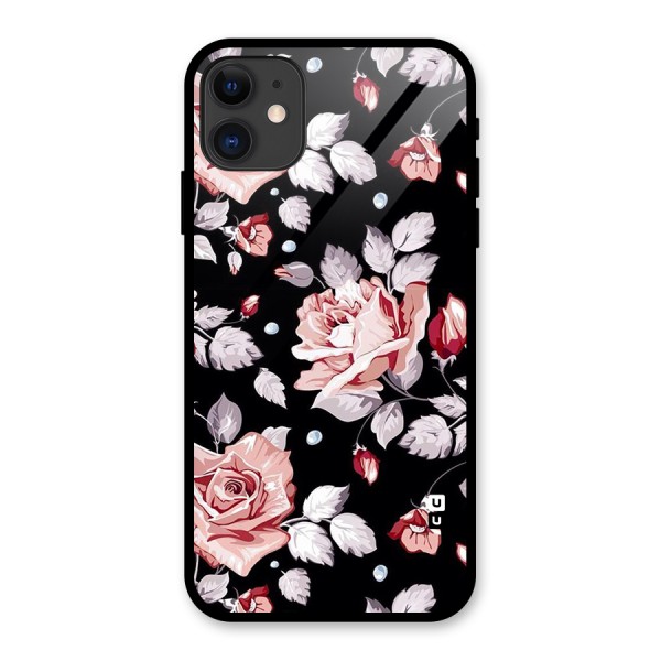Artsy Floral Glass Back Case for iPhone 11