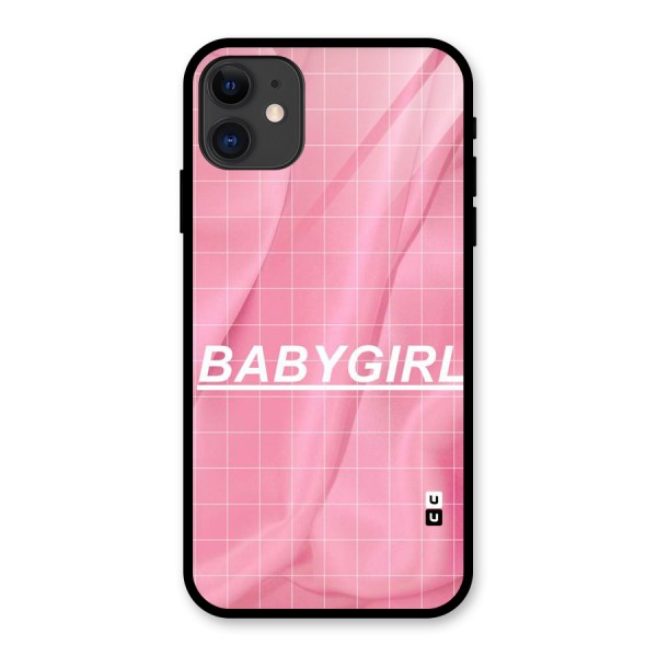 Baby Girl Check Glass Back Case for iPhone 11