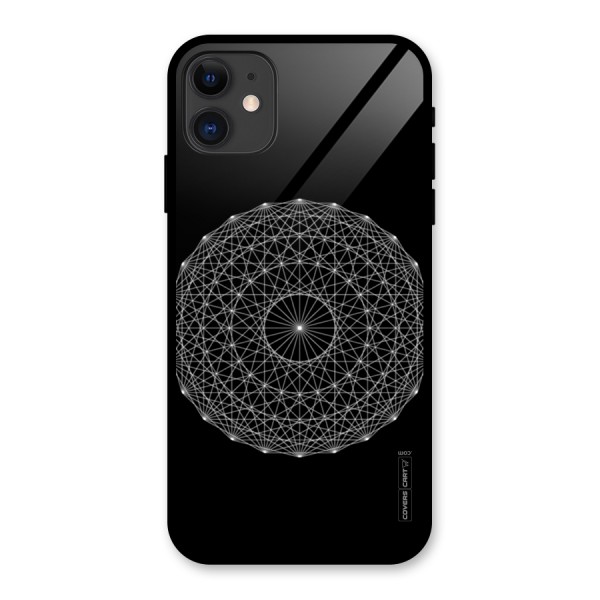 Black Clipart Glass Back Case for iPhone 11