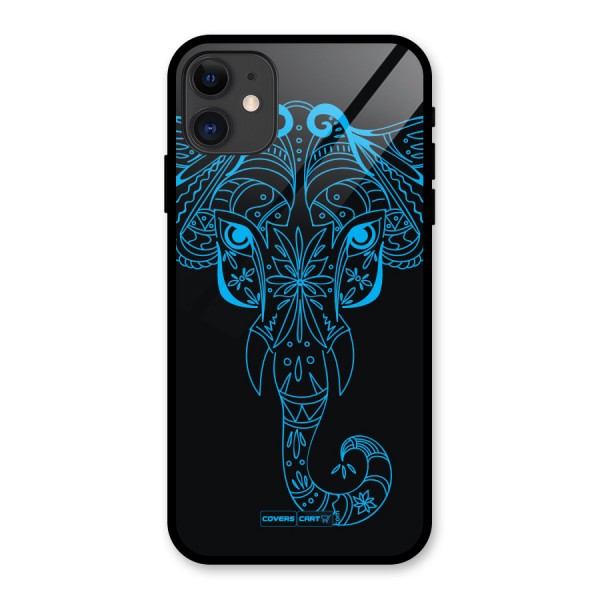 Blue Elephant Ethnic Glass Back Case for iPhone 11