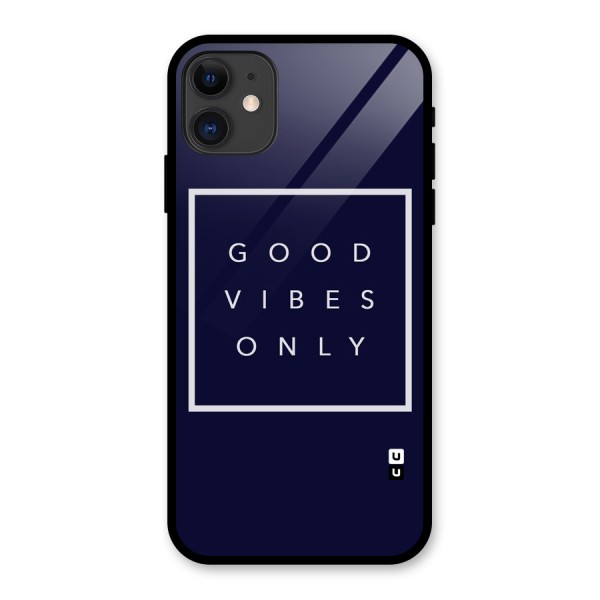Blue White Vibes Glass Back Case for iPhone 11