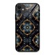 Blue With Black Flower Glass Back Case for iPhone 11
