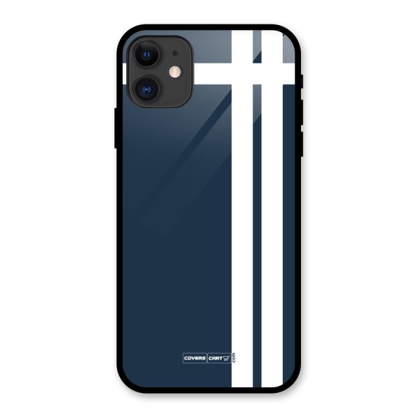 Blue and White Glass Back Case for iPhone 11