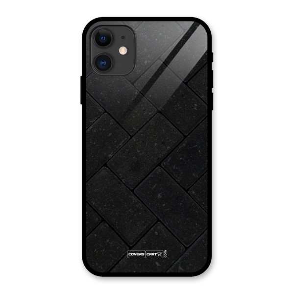 Bricks Pattern Glass Back Case for iPhone 11