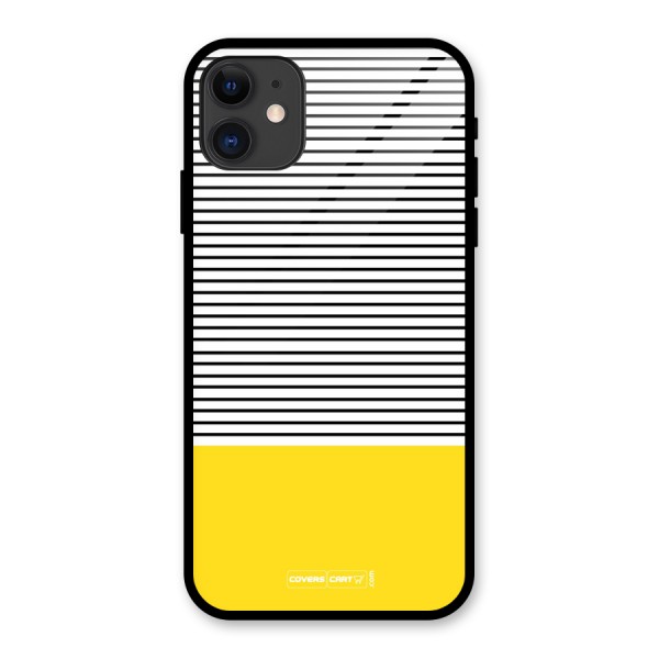 Bright Yellow Stripes Glass Back Case for iPhone 11