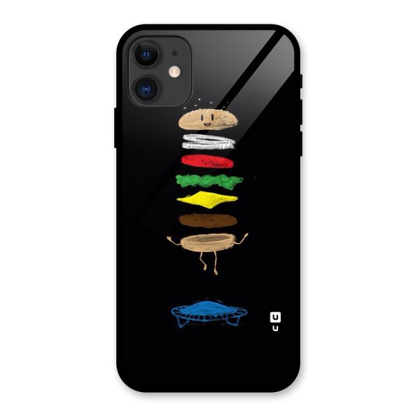 Burger Jump Glass Back Case for iPhone 11