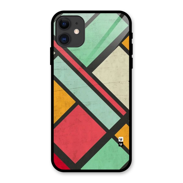 Check Colors Glass Back Case for iPhone 11