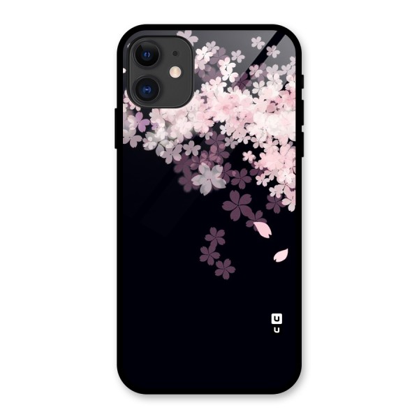 Cherry Flowers Pink Glass Back Case for iPhone 11