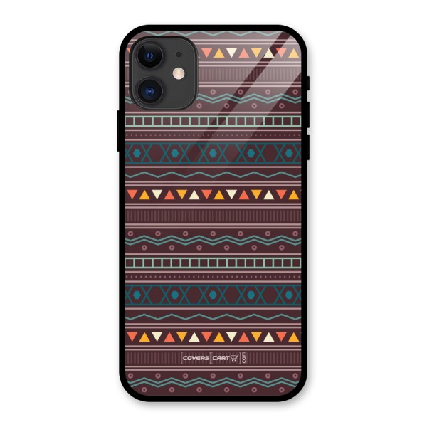 Classic Aztec Pattern Glass Back Case for iPhone 11