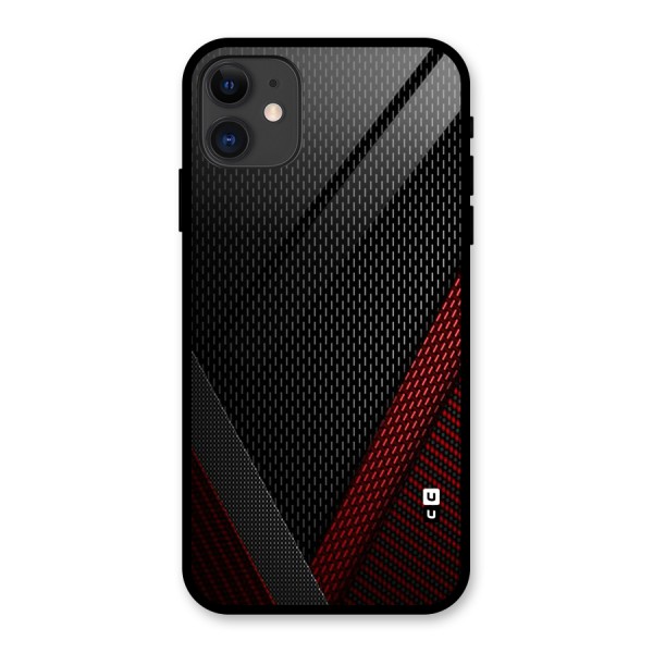 Classy Black Red Design Glass Back Case for iPhone 11