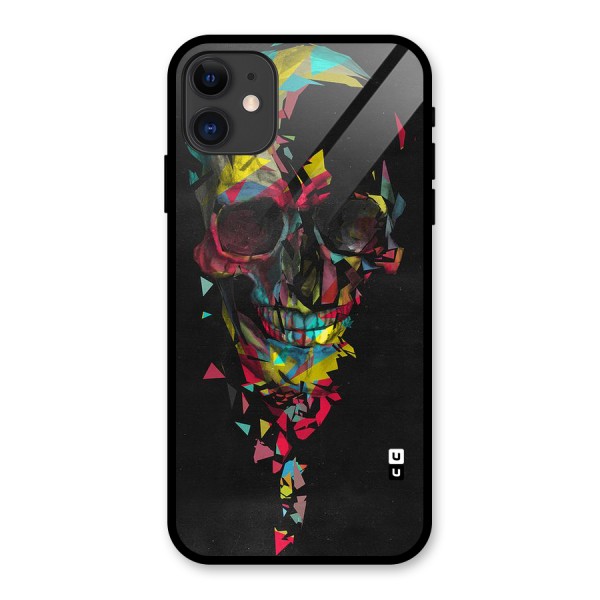 Colored Skull Shred Glass Back Case for iPhone 11