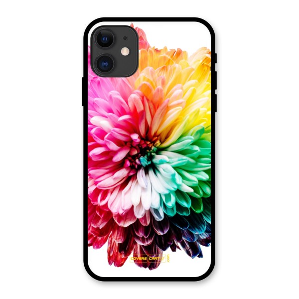Colorful Flower Glass Back Case for iPhone 11