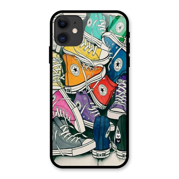 Colorful Shoes Glass Back Case for iPhone 11