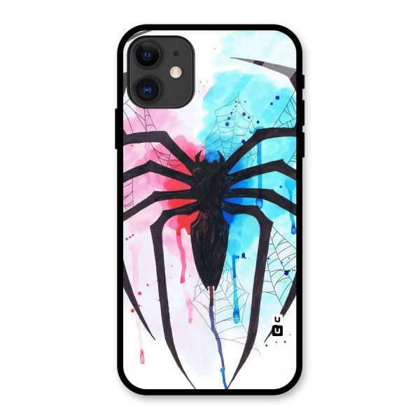 Colorful Web Glass Back Case for iPhone 11