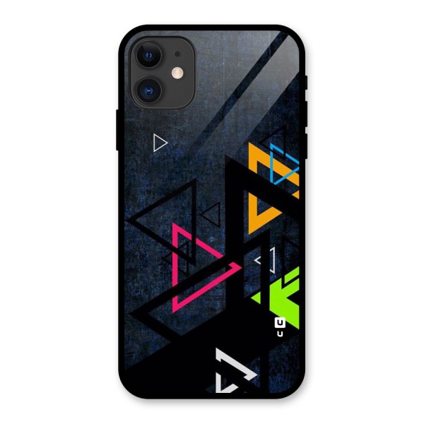 Coloured Triangles Glass Back Case for iPhone 11