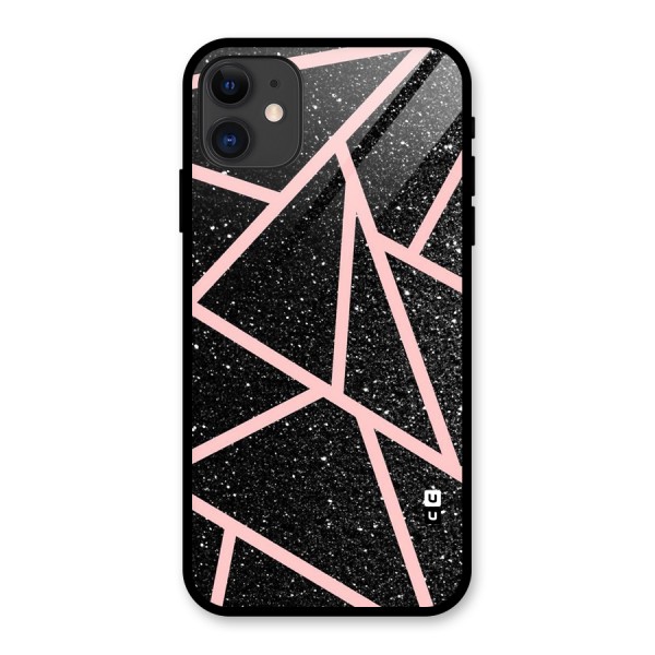 Concrete Black Pink Stripes Glass Back Case for iPhone 11
