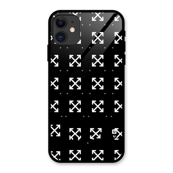 Cross Arrow Black Glass Back Case for iPhone 11