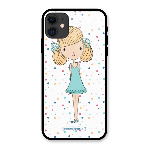 Cute Girl Glass Back Case for iPhone 11