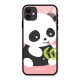 Cute Panda Pink Glass Back Case for iPhone 11
