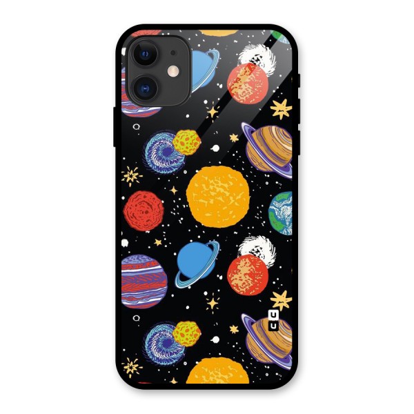 Designer Planets Glass Back Case for iPhone 11