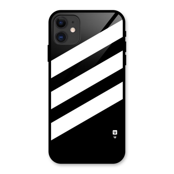 Diagonal Classic Stripes Glass Back Case for iPhone 11