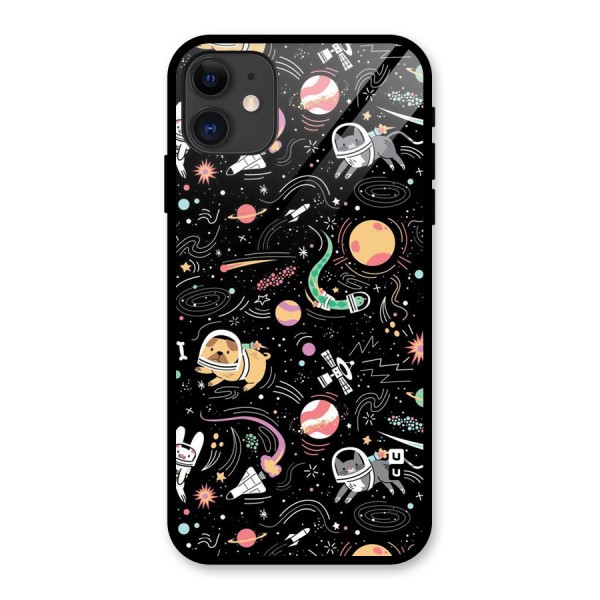 Dog Planetarium Glass Back Case for iPhone 11