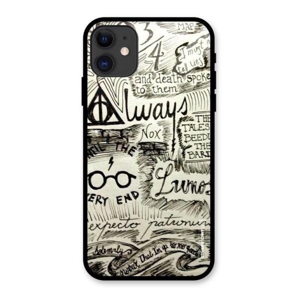 Doodle Art Glass Back Case for iPhone 11