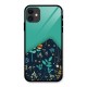 Floral Corner Glass Back Case for iPhone 11