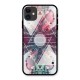 Floral Triangle Glass Back Case for iPhone 11