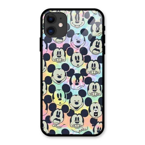 Fun Rainbow Faces Glass Back Case for iPhone 11