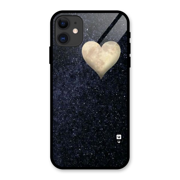 Galaxy Space Heart Glass Back Case for iPhone 11
