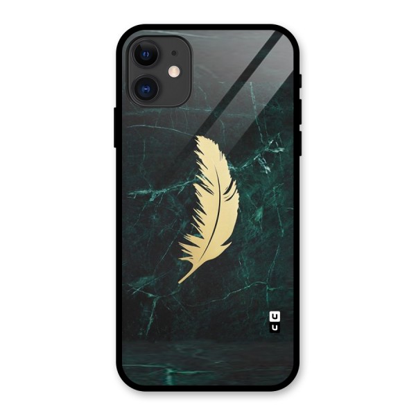 Golden Leaf Glass Back Case for iPhone 11