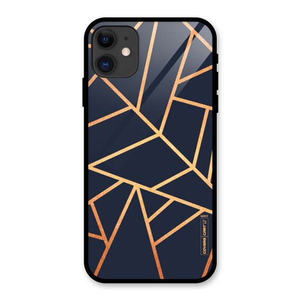 Golden Pattern Glass Back Case for iPhone 11