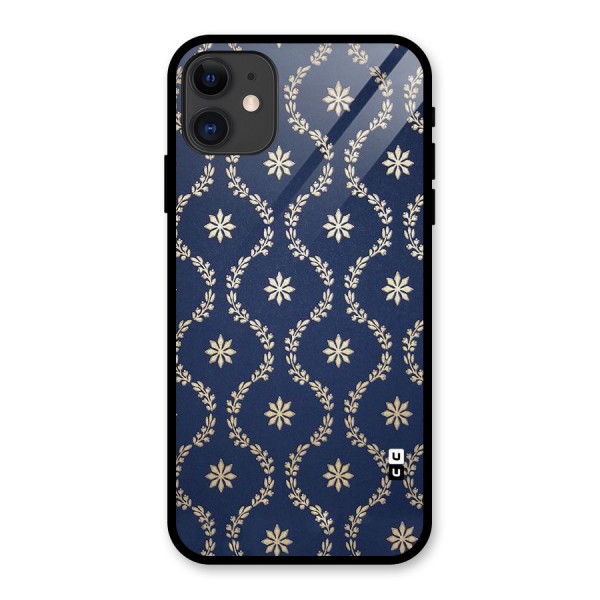 Gorgeous Gold Leaf Pattern Glass Back Case for iPhone 11