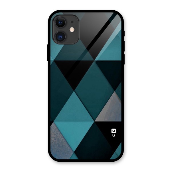 Green Black Shapes Glass Back Case for iPhone 11