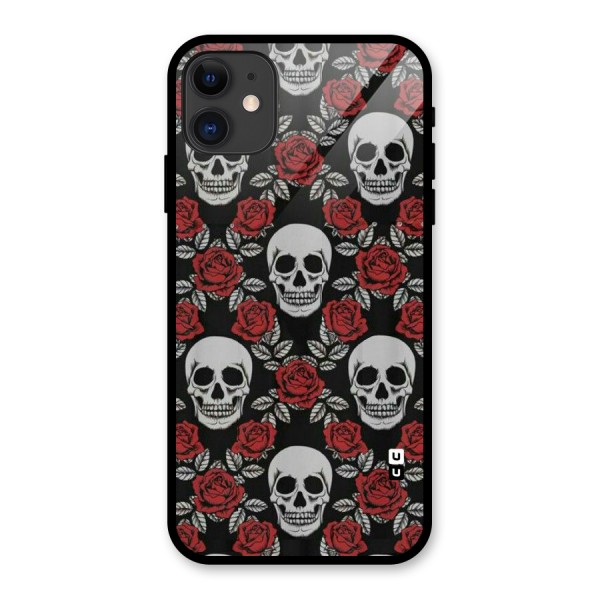 Grey Skulls Glass Back Case for iPhone 11