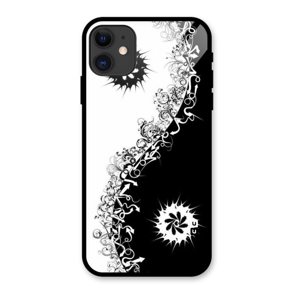 Half Peace Design Glass Back Case for iPhone 11