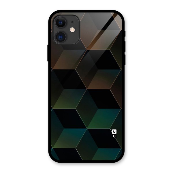 Hexagonal Design Glass Back Case for iPhone 11