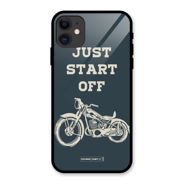 Just Start Off Glass Back Case for iPhone 11