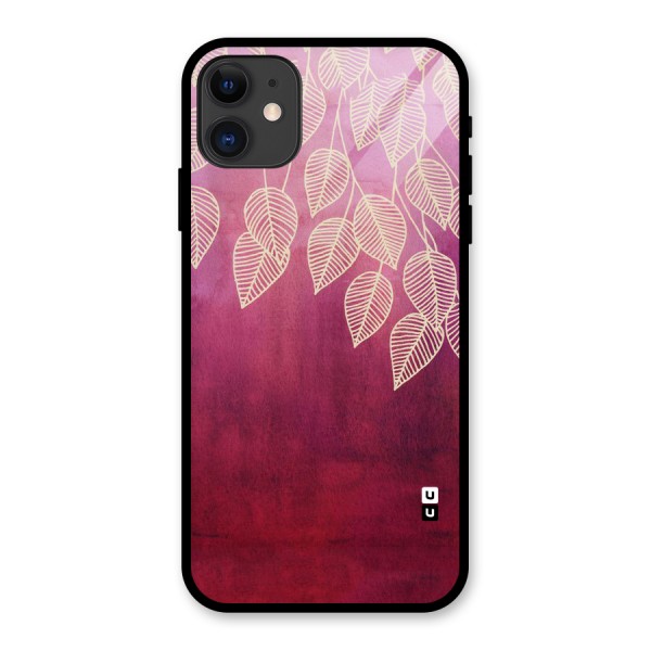 Leafy Outline Glass Back Case for iPhone 11