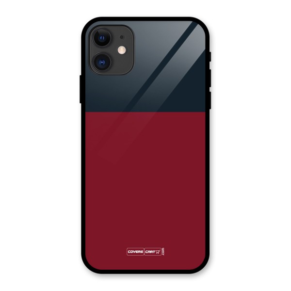 Maroon and Navy Blue Glass Back Case for iPhone 11