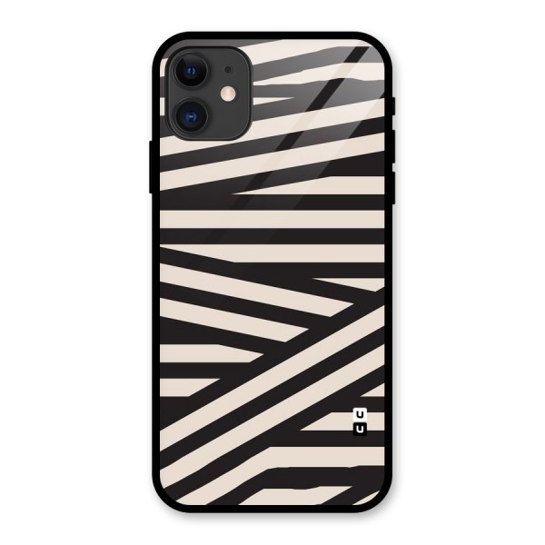 Monochrome Lines Glass Back Case for iPhone 11