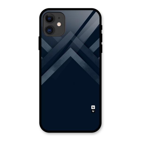 Navy Blue Arrow Glass Back Case for iPhone 11